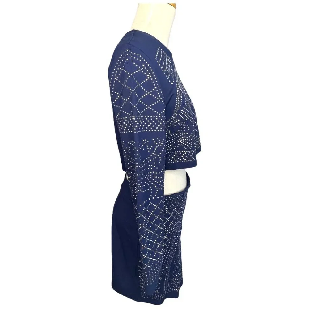 Mea Meor 2 Piece Studded Skirt Set Blue Size M EUC - Picture 8 of 13